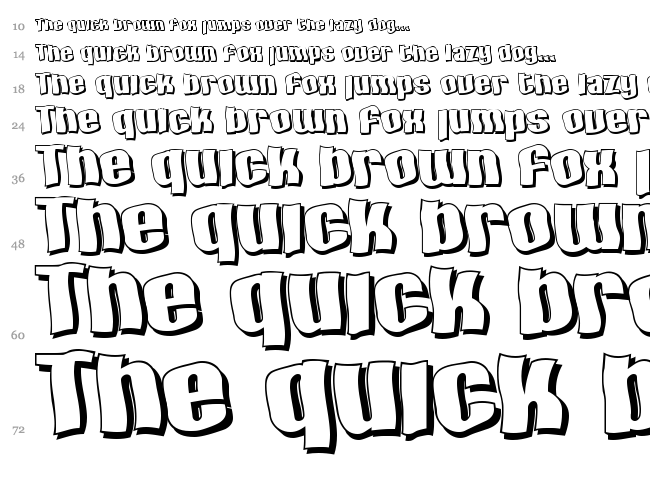SF Hallucination font waterfall